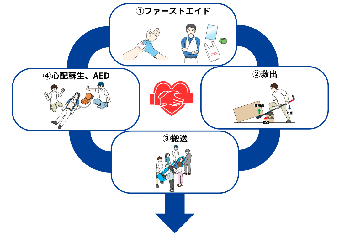 応急救護訓練の流れ