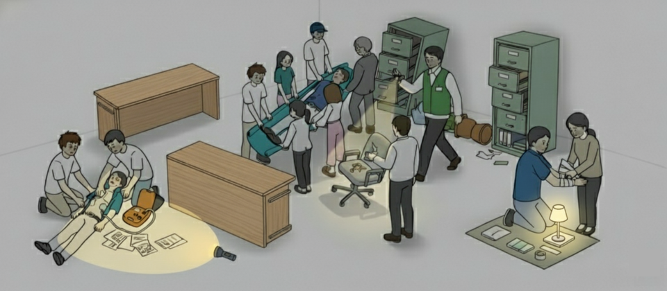 訓練の最後に総合演習のエクサイズを実施